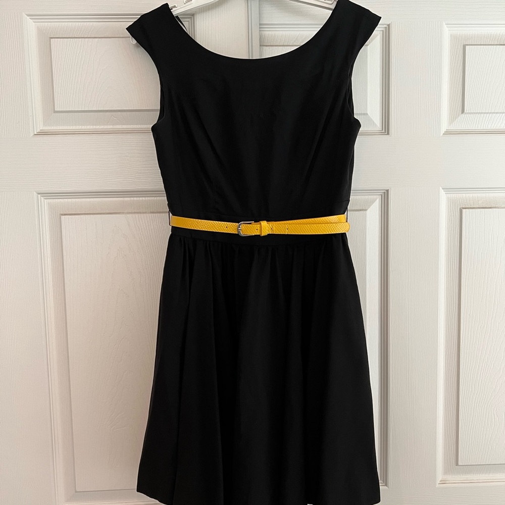 XOXO Black Mini Dress with Yellow Belt